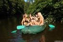 Vanessa O & Tessa E & Sara J & Nessy in 4 girls rafting naked video from CLUBSEVENTEEN - #5