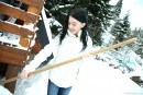Linda O in Snow shoveling teen strokes pussy video from CLUBSEVENTEEN - #8