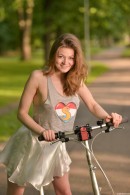 Cam Girl Merry Pie Riding Her Bike Without Panties gallery from CLUBSEVENTEEN - #10