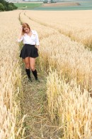 Chrissy Fox in Schoolgirl Pleasuring Herself In A Wheat Field gallery from CLUBSEVENTEEN - #1