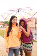 Suzy Rainbow & Daphne J in Young Lesbians Pleasing Each Other In The Rain gallery from CLUBSEVENTEEN - #12