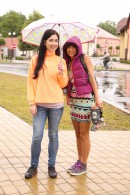 Suzy Rainbow & Daphne J in Young Lesbians Pleasing Each Other In The Rain gallery from CLUBSEVENTEEN - #7