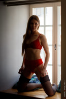 Evelina in On The Window In Red Lingerie gallery from CHARMMODELS by Domingo - #12