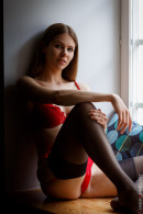 Evelina in On The Window In Red Lingerie gallery from CHARMMODELS by Domingo - #14